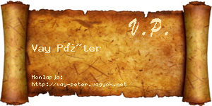 Vay Péter névjegykártya