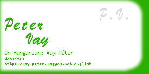 peter vay business card